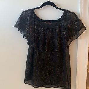 XS The Limited black flowy top with gold accents